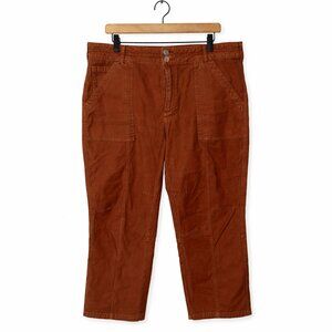 Pilcro Anthropologie Rust Cropped Pants 32P Straight Leg Utility Workwear Boho